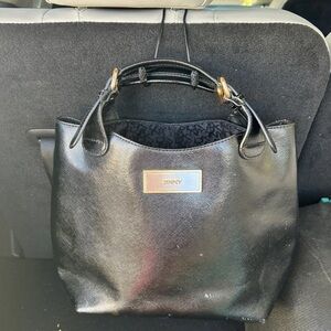 DKNY Black Tote with Gold Accents